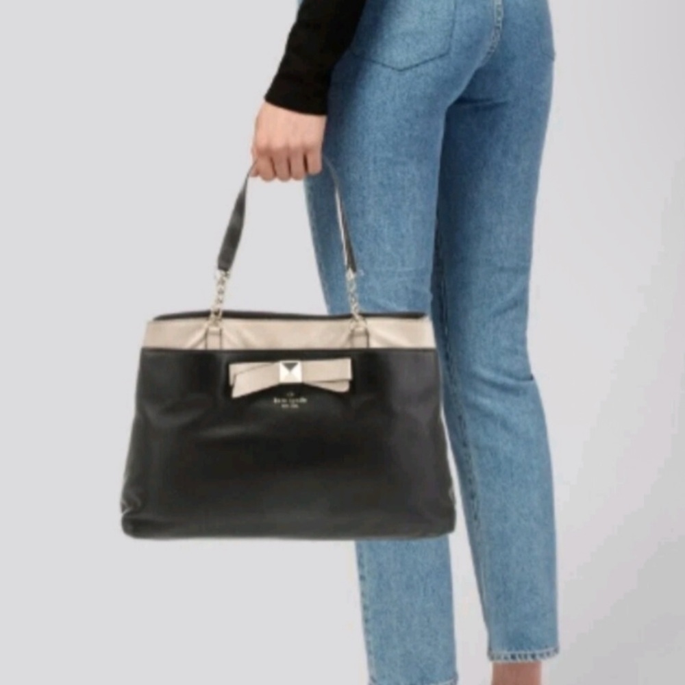 Kate Spade Hancock Park Maryanne Black and Cream Bag